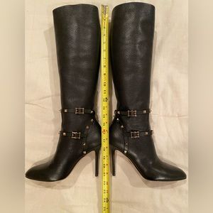Valentino black caviar high hill boots size41
